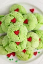 Grinch Crinkle Cookies