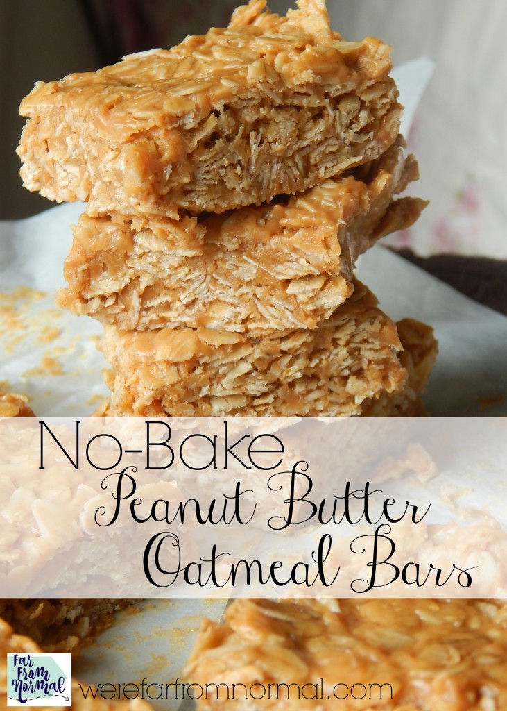 These no-bake peanut butter oatmeal bars have such a simple recipe, you probably have all the ingredients in your pantry right now! Great for an afterschool snack or even breakfast!