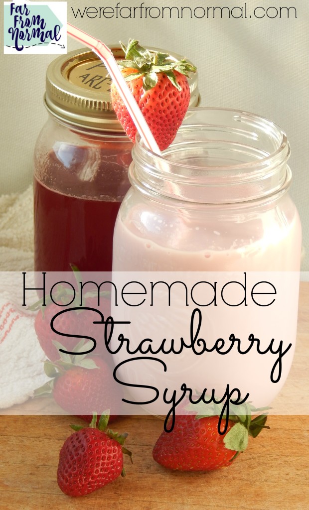 If your kids love strawberry milk as much as mine do you have to make this homemade strawberry milk syrup! It is sooo much better than store bought and tastes like fresh strawberries. Perfect for milk, ice cream or waffles!