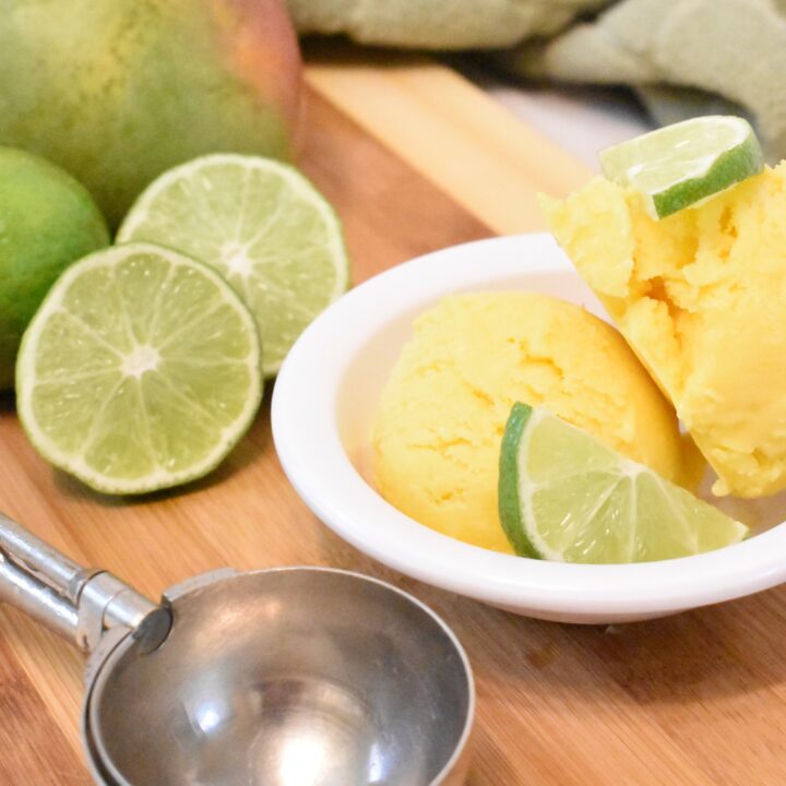 Easy & Delicious Mango Lime Frozen Yogurt