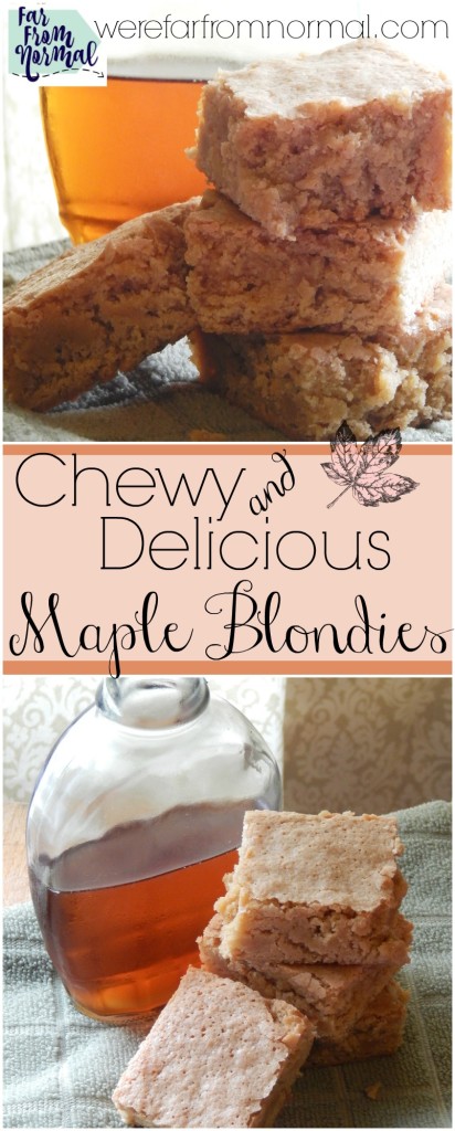 Oh my goodness these are dessert perfection!! They are perfect, chewy on the inside, a little crunch on the outside and flavored with delicious maple syrup! I could eat the whole pan myself!