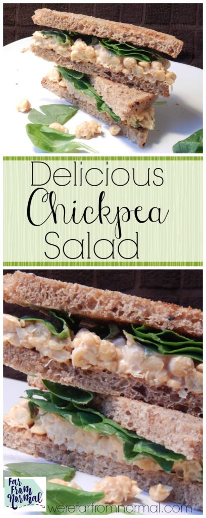 This is an awesome vegetarian alternative to chicken or tuna salad. It's super easy and makes awesome sandwiches!!