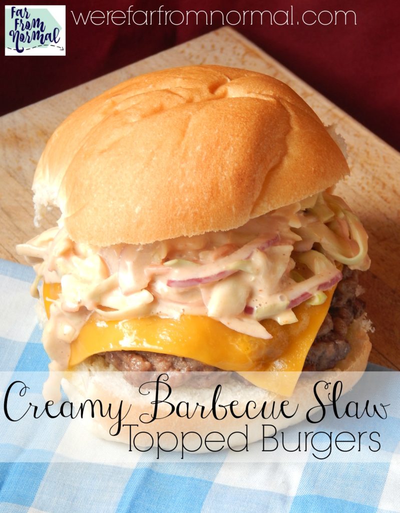 This slaw is perfect on top of a burger or by itself!