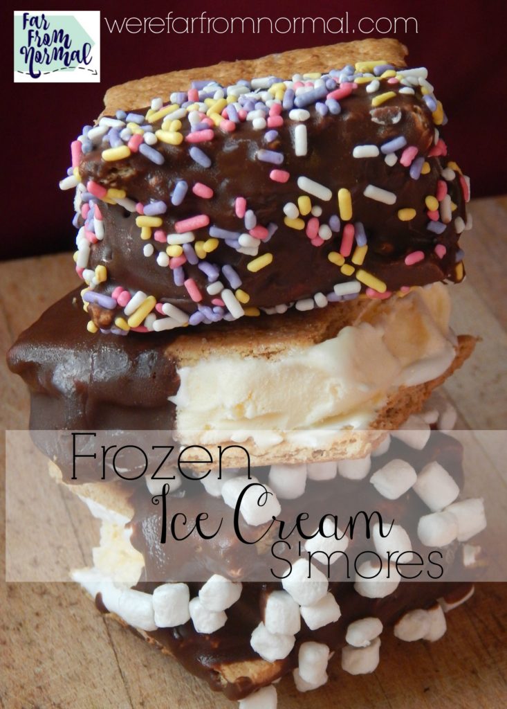 YUM!! Ice cream s'mores! All the flavors of s'mores in a delicious ice cream sandwich!