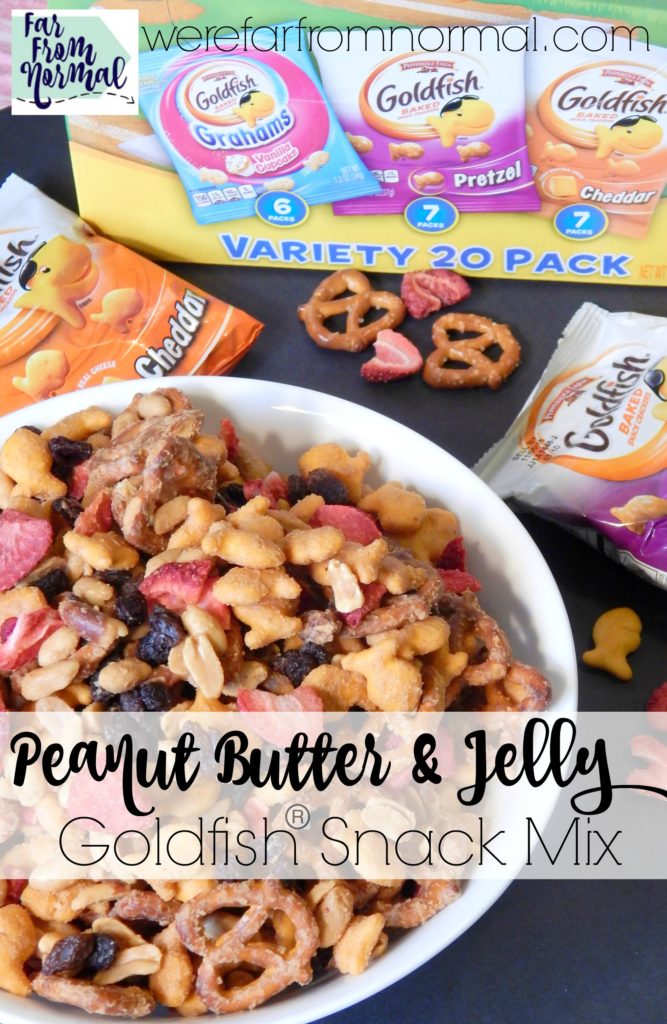 This peanut butter and jelly snack mix is loaded with flavor and easy to make! It is the perfect afterschool snack or lunchbox t