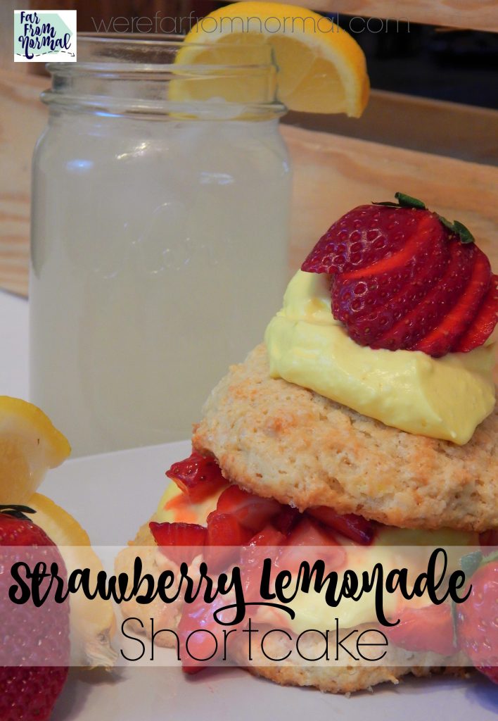 This Strawberry Lemonade Shortcake is amazing! Delicious homemade shortcakes, fresh strawberries, and an amazing lemonade mousse! 