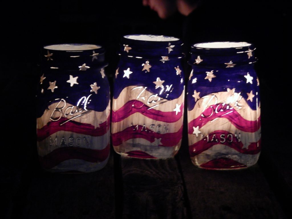 patriotic mason jar candle holders 
