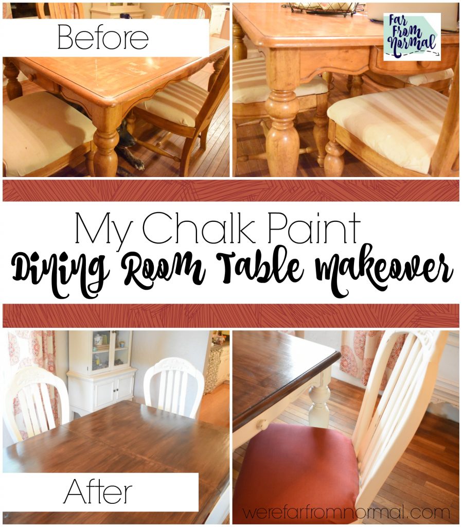 chalk paint dining room table makeover 