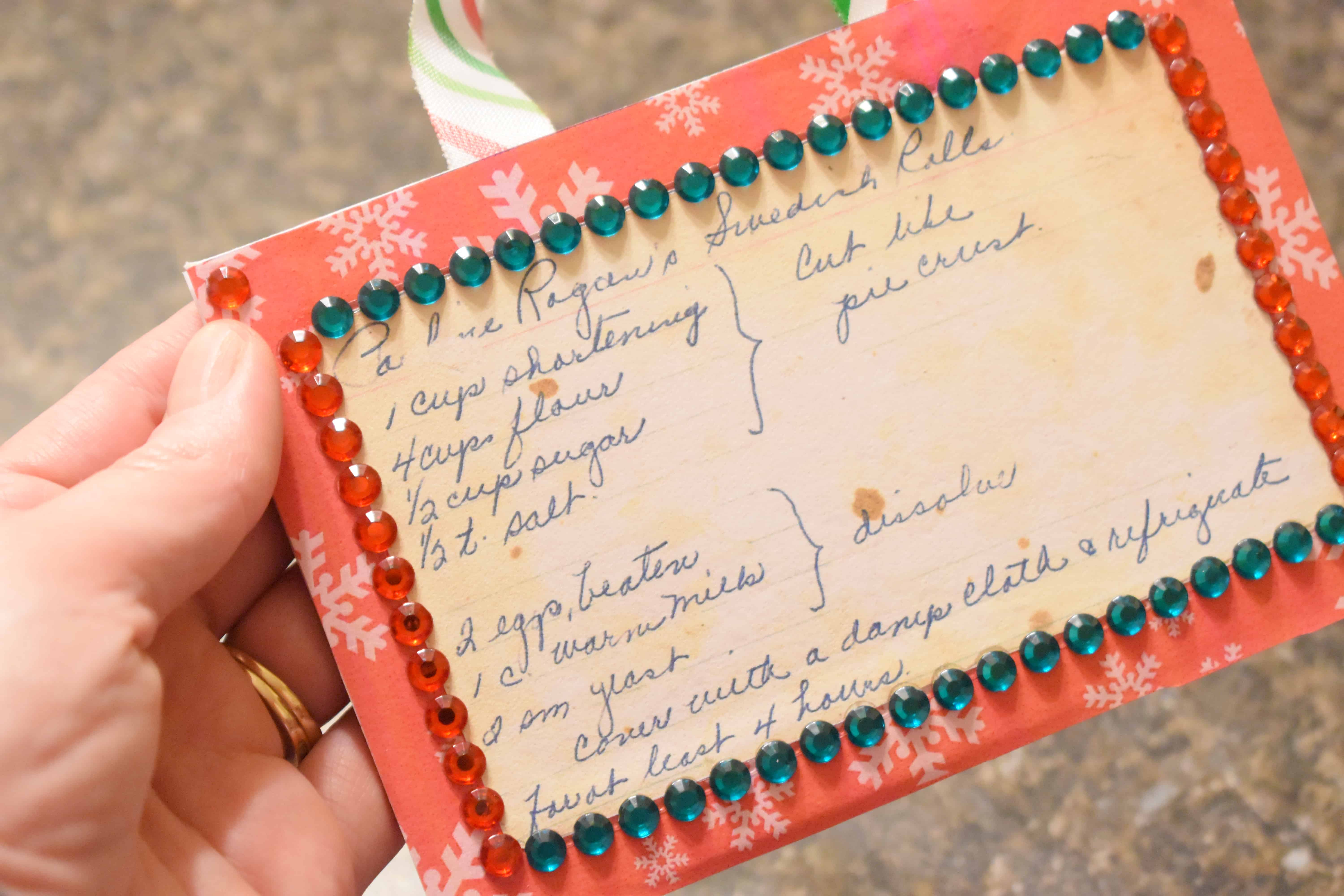 Make an Heirloom Recipe Card Christmas Ornament