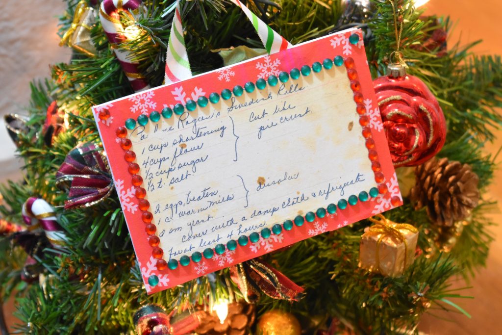 recipe card Christmas ornament 