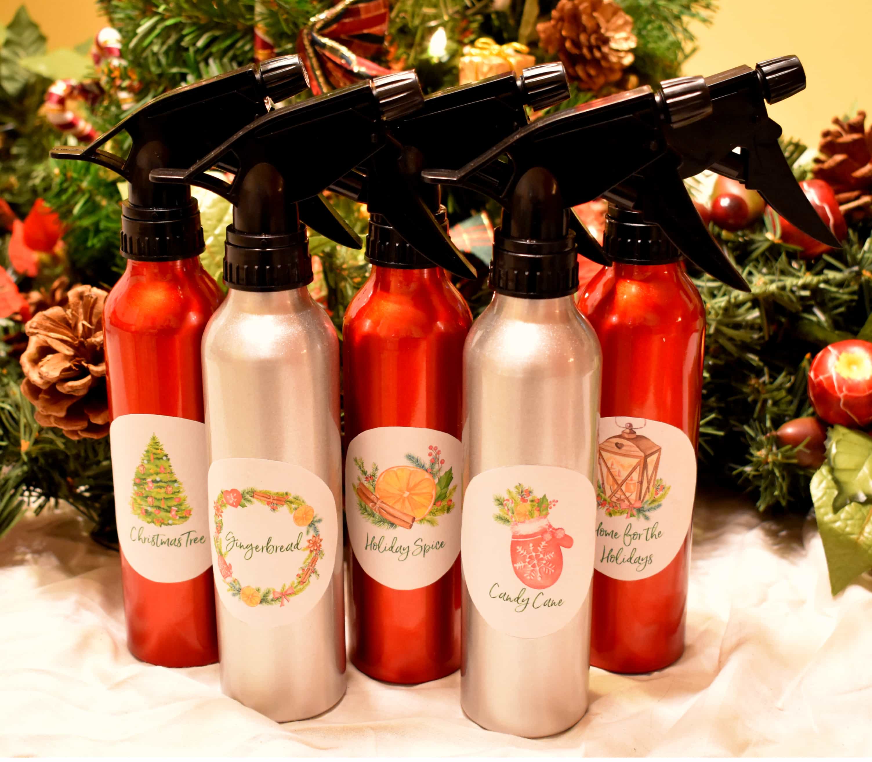 Holiday Essential Oil Room Sprays Free Printable Labels