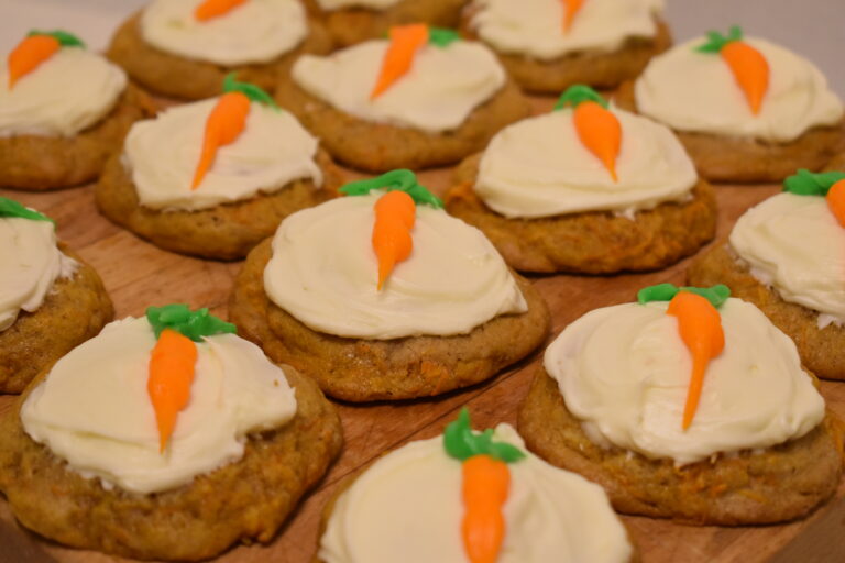 Carrot Cake Cookies with Cream Cheese Icing