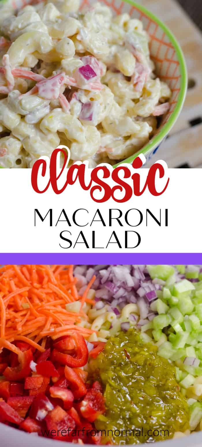 Creamy Classic Macaroni Salad - Far From Normal