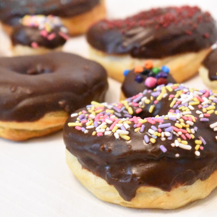 Chocolate Frosted Air Fryer Donuts 