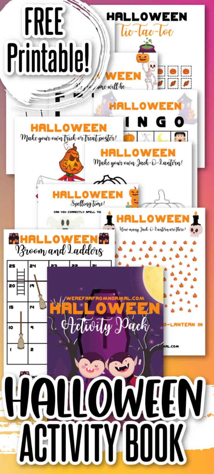 Printable Halloween Kid's Activity Book Far From Normal