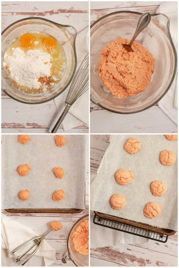 Step by step pictures of cake mix cookies. 