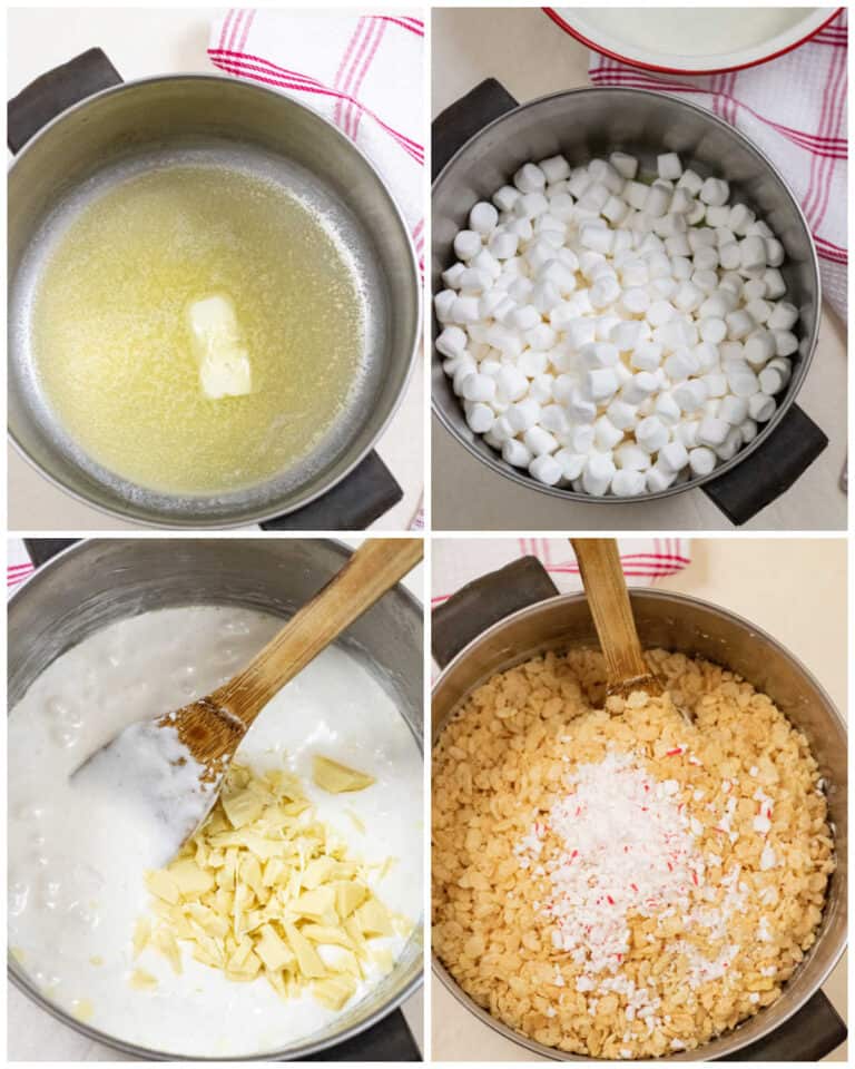 Delicious White Chocolate and Peppermint Rice Krispie Treats