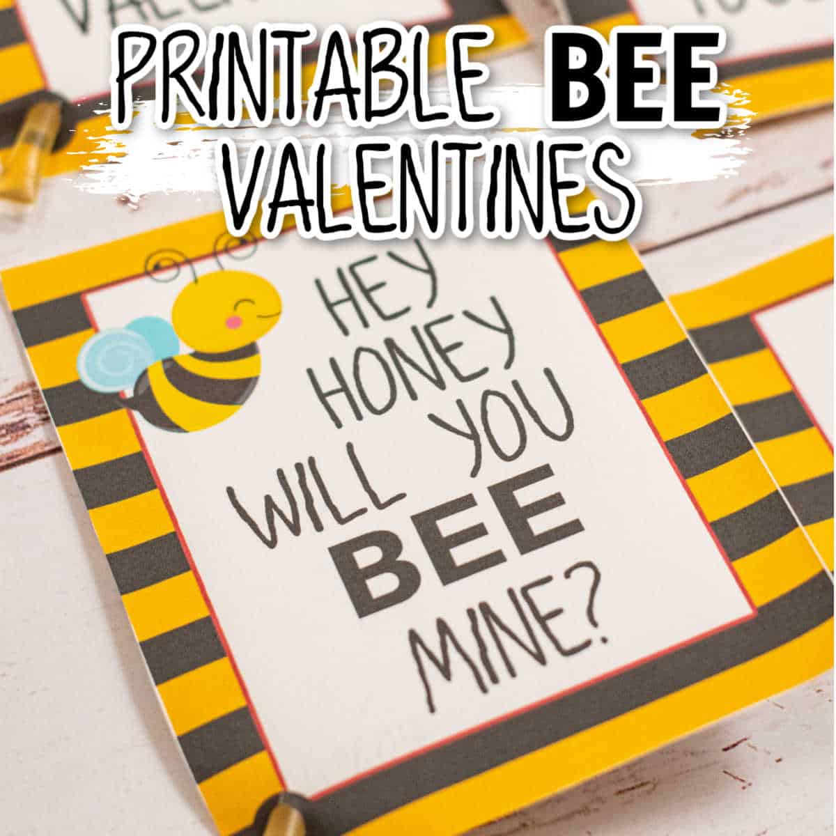 Printable Bee Valentines Cards