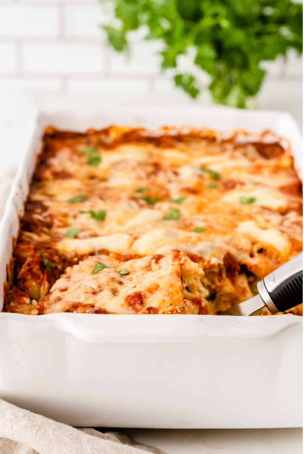 Delicious Vegetarian Baked Ziti - Far From Normal