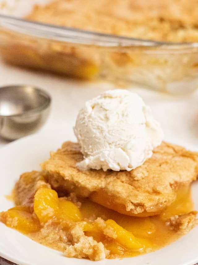 Homemade Peach Cobbler - Far From Normal