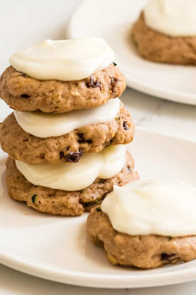 A close up of a stack of zucchini cookies 