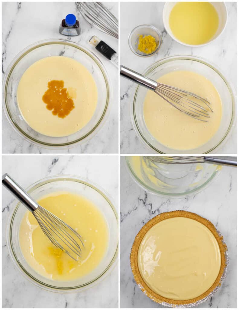 Step by step pictures for making a lemon icebox pie