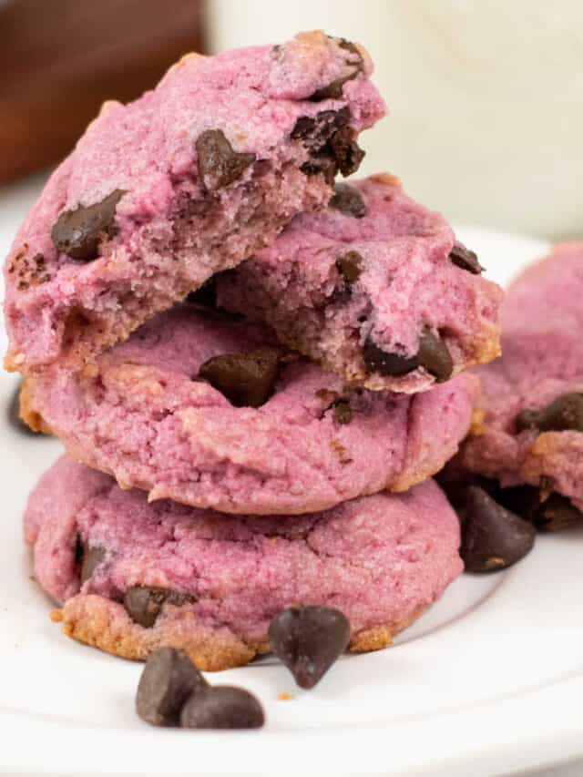 Raspberry Chocolate Chip Cookies - Far From Normal