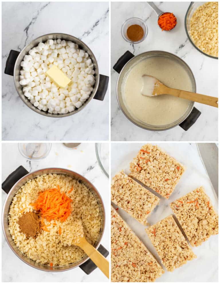 Carrot Cake Rice Krispies Treats - Far From Normal