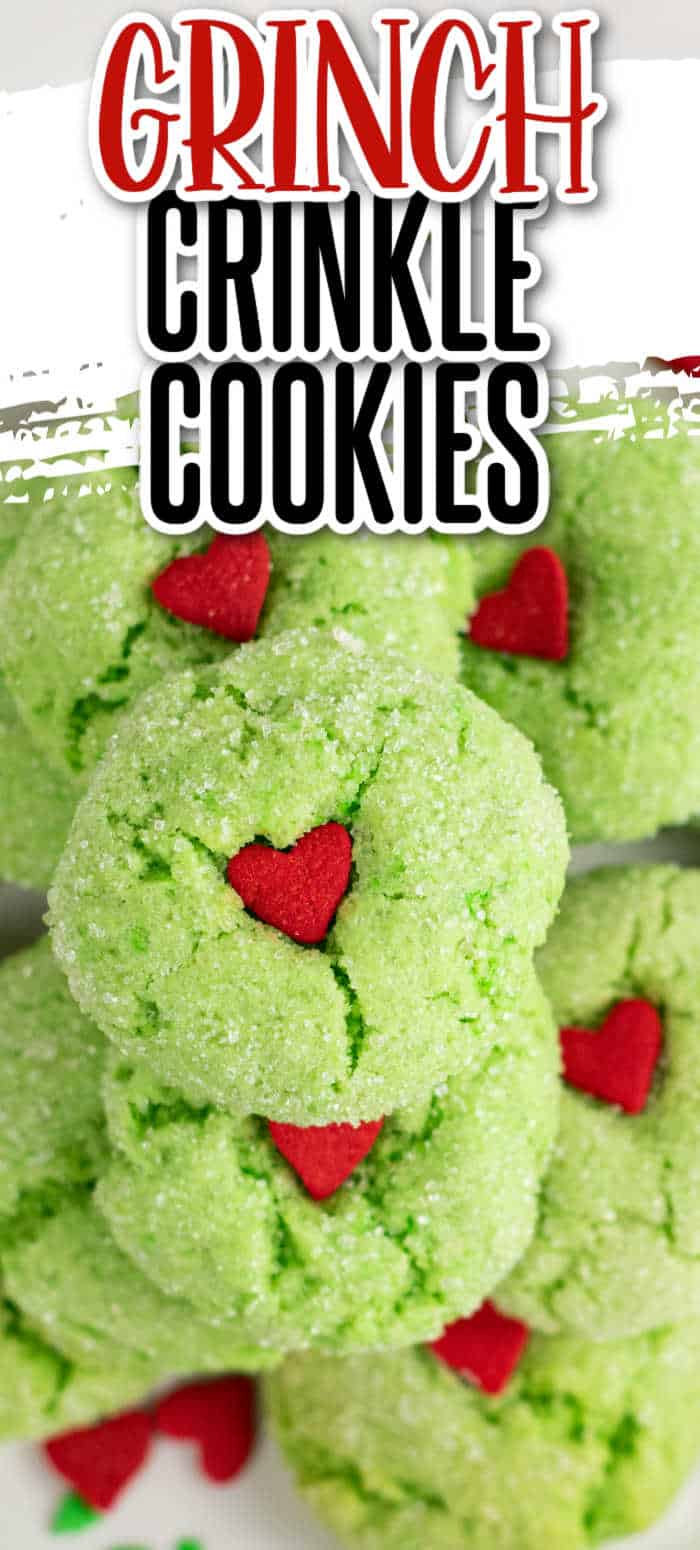 Grinch Crinkle Cookies