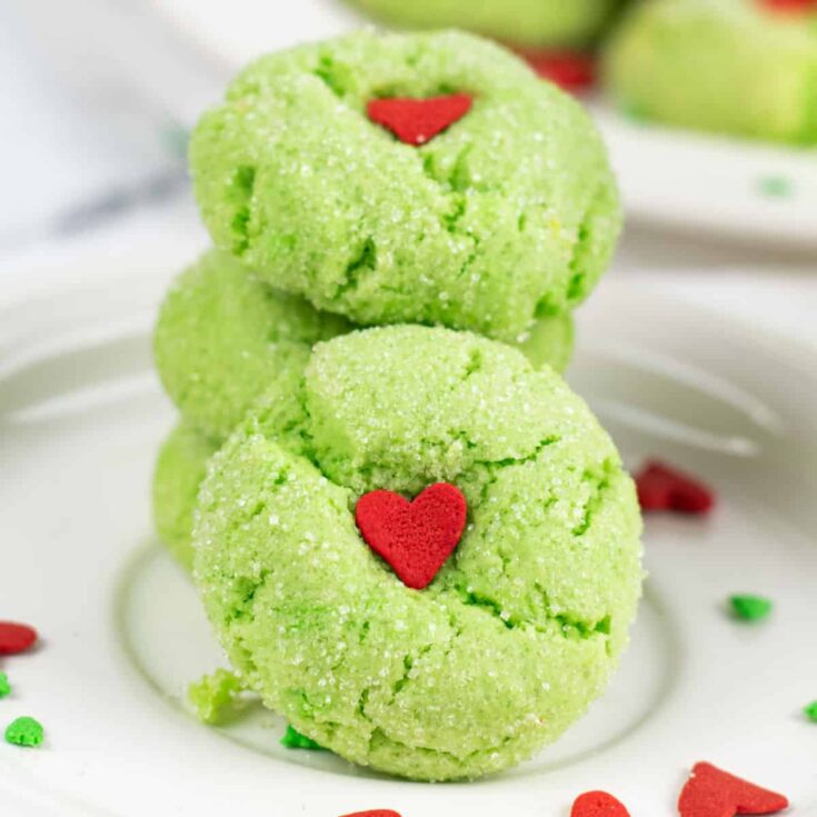 Grinch Crinkle Cookies