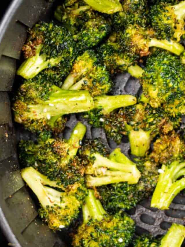 Air Fryer Roasted Broccoli Far From Normal 