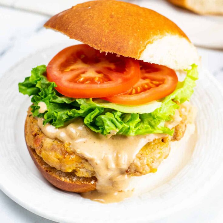 Chicken Bacon Ranch Burgers - Far From Normal