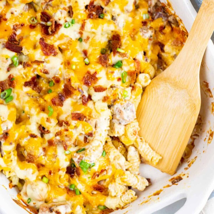 Creamy Chicken And Bacon Pasta Bake Far From Normal