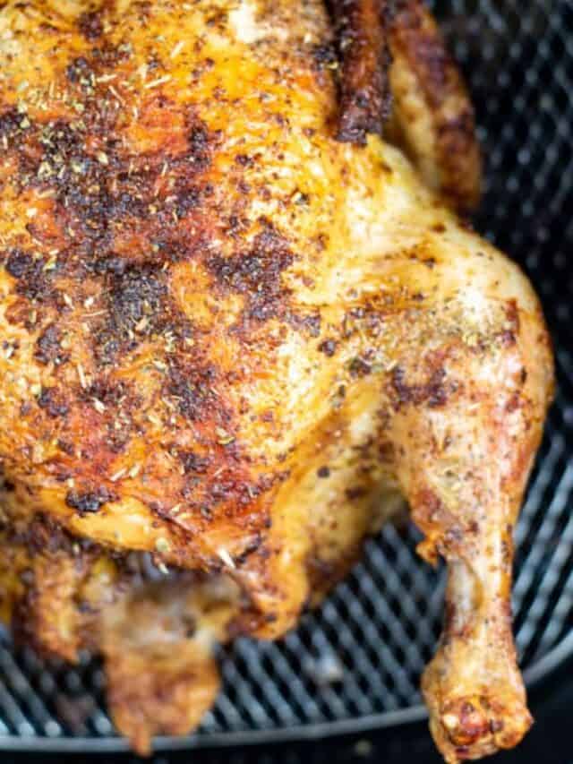 Air Fryer Rotisserie Chicken - Far From Normal