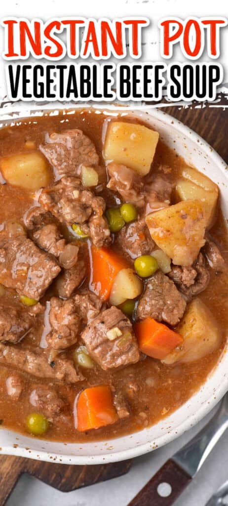 Instant Pot Vegetable Beef Soup - Far From Normal