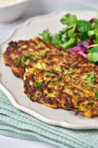 Zucchini and Corn Fritters - Far From Normal