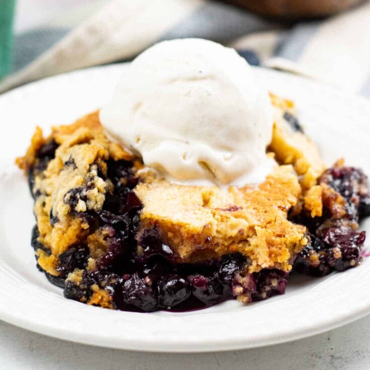 Easy Blueberry Cobbler With Cake Mix - Far From Normal