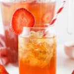 a close up of strawberry sweet tea
